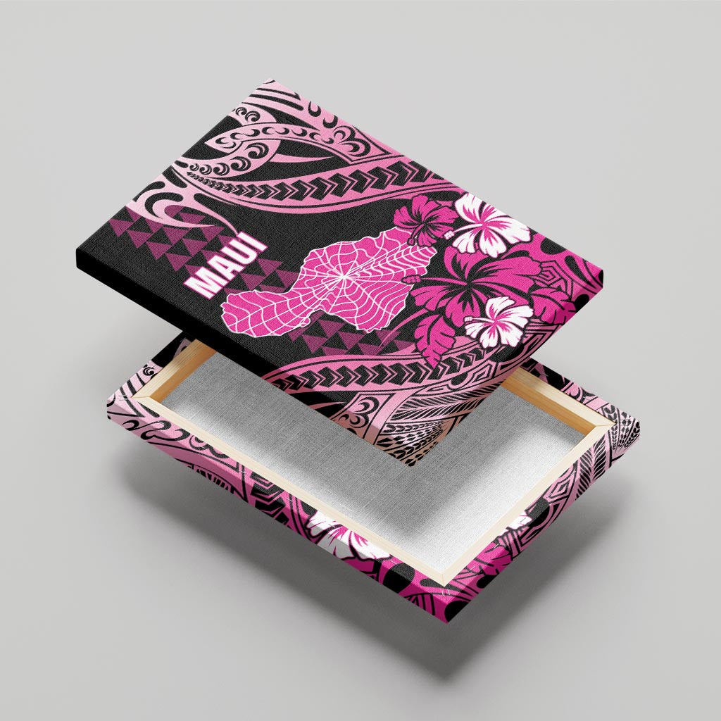 Hawaii Maui Upena Kiloi Canvas Wall Art Kakau Tribal Pattern Pink Version LT05 - Polynesian Pride