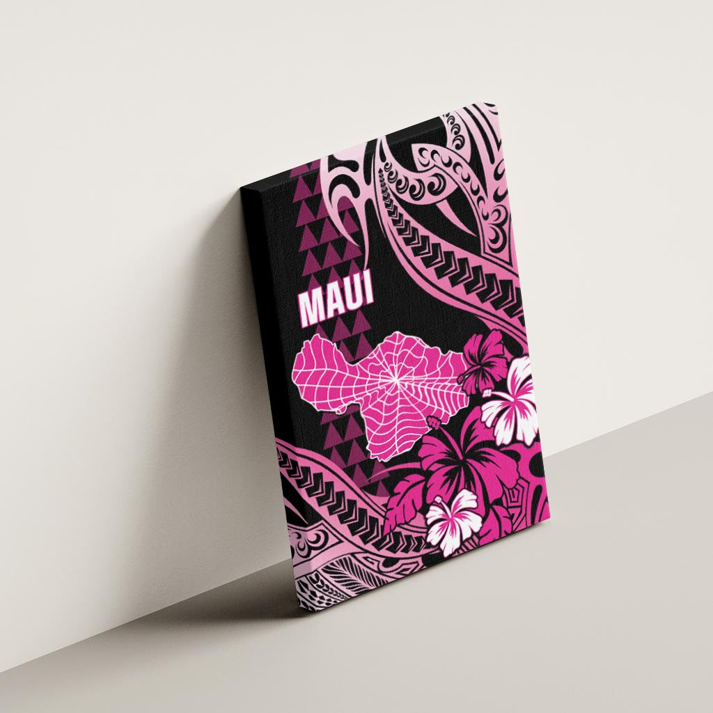 Hawaii Maui Upena Kiloi Canvas Wall Art Kakau Tribal Pattern Pink Version LT05 - Polynesian Pride