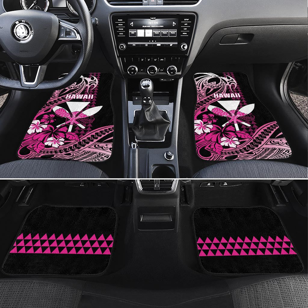 Hawaii Maui Upena Kiloi Car Mats Kakau Tribal Pattern Pink Version LT05 Set 4pcs Pink - Polynesian Pride