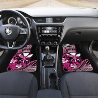 Hawaii Maui Upena Kiloi Car Mats Kakau Tribal Pattern Pink Version LT05 Set 2pcs - Front Pink - Polynesian Pride