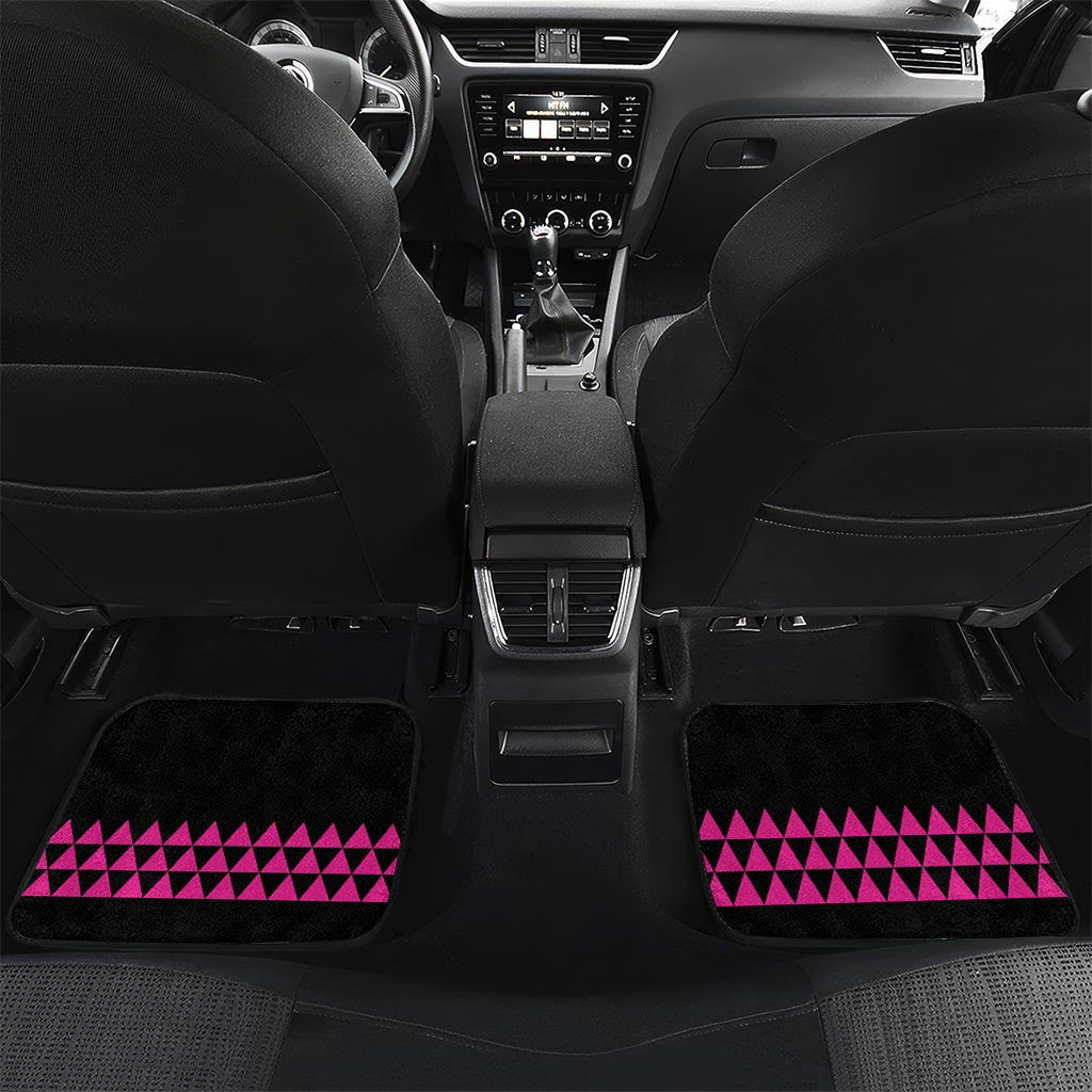Hawaii Maui Upena Kiloi Car Mats Kakau Tribal Pattern Pink Version LT05 Set 2pcs - Back Pink - Polynesian Pride