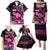 Hawaii Maui Upena Kiloi Family Matching Puletasi and Hawaiian Shirt Kakau Tribal Pattern Pink Version