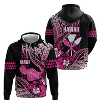 Hawaii Maui Upena Kiloi Hoodie Kakau Tribal Pattern Pink Version LT05 - Polynesian Pride