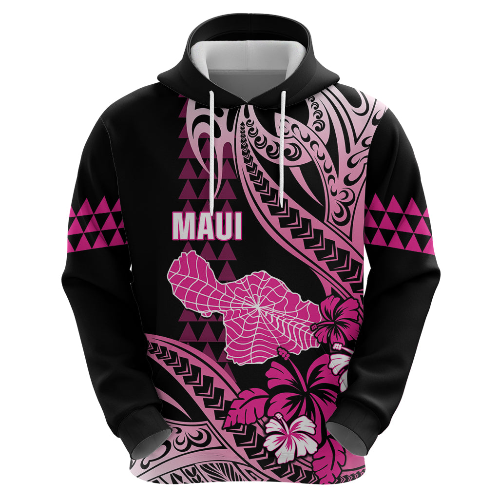 Hawaii Maui Upena Kiloi Hoodie Kakau Tribal Pattern Pink Version LT05 - Polynesian Pride