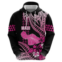 Hawaii Maui Upena Kiloi Hoodie Kakau Tribal Pattern Pink Version LT05 - Polynesian Pride