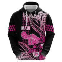 Hawaii Maui Upena Kiloi Hoodie Kakau Tribal Pattern Pink Version LT05 - Polynesian Pride