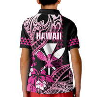 Hawaii Maui Upena Kiloi Kid Polo Shirt Kakau Tribal Pattern Pink Version LT05 - Polynesian Pride