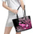 Hawaii Maui Upena Kiloi Leather Tote Bag Kakau Tribal Pattern Pink Version