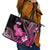 Hawaii Maui Upena Kiloi Leather Tote Bag Kakau Tribal Pattern Pink Version