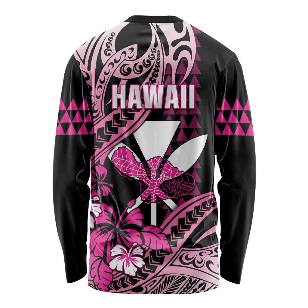 Hawaii Maui Upena Kiloi Long Sleeve Shirt Kakau Tribal Pattern Pink Version LT05 - Polynesian Pride