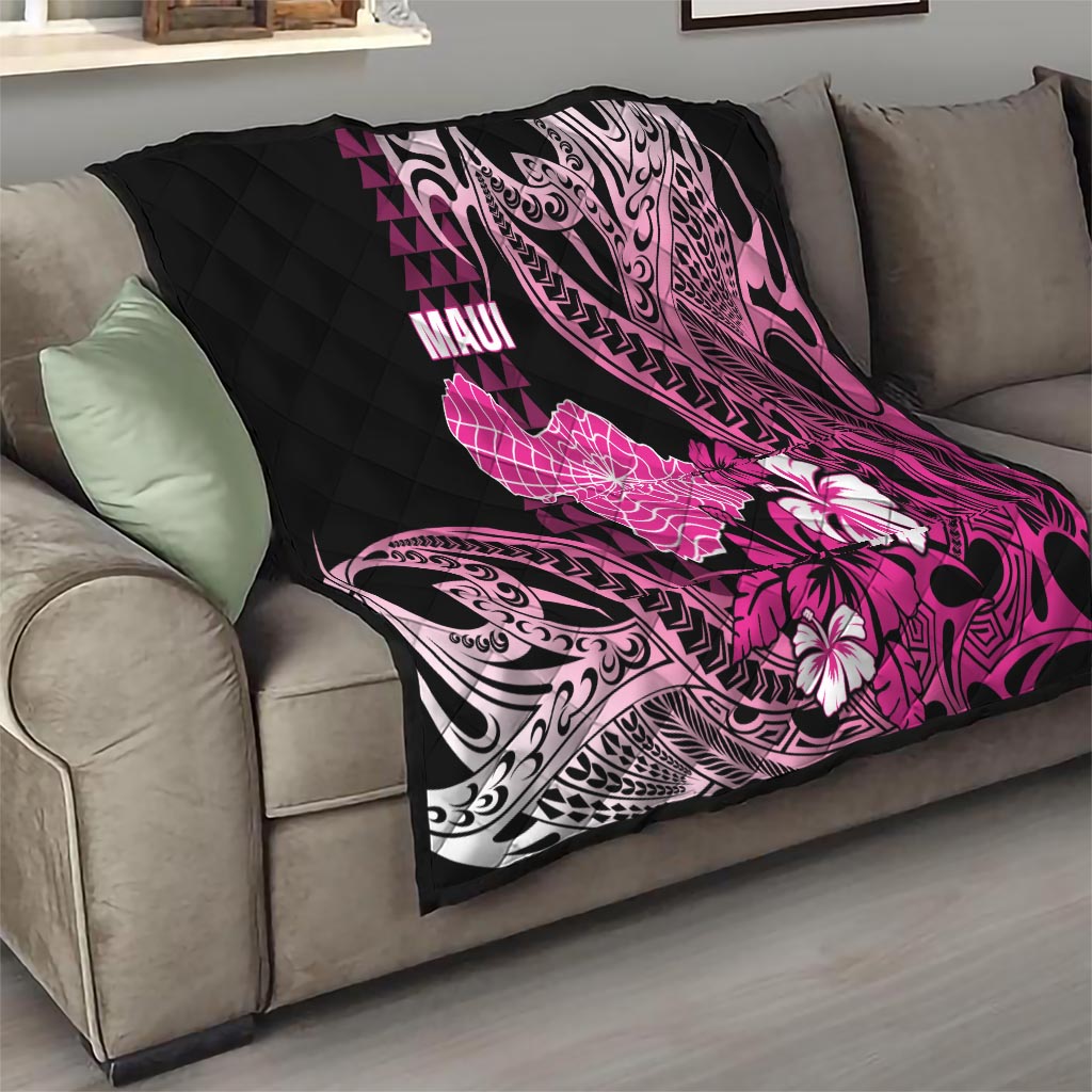 Hawaii Maui Upena Kiloi Quilt Kakau Tribal Pattern Pink Version LT05 - Polynesian Pride