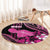 Hawaii Maui Upena Kiloi Round Carpet Kakau Tribal Pattern Pink Version