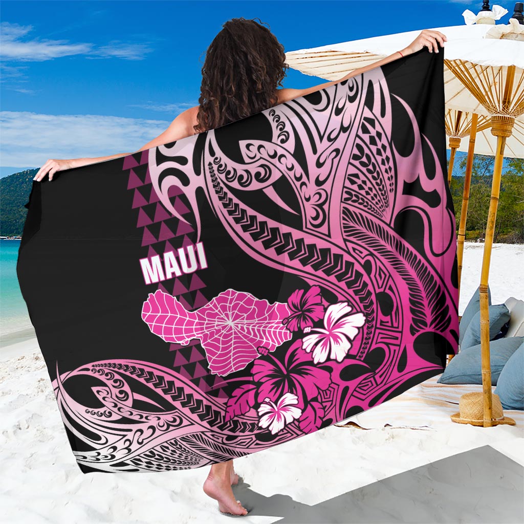 Hawaii Maui Upena Kiloi Sarong Kakau Tribal Pattern Pink Version LT05 One Size 44 x 66 inches Pink - Polynesian Pride