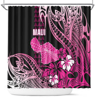Hawaii Maui Upena Kiloi Shower Curtain Kakau Tribal Pattern Pink Version LT05 Pink - Polynesian Pride