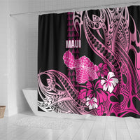 Hawaii Maui Upena Kiloi Shower Curtain Kakau Tribal Pattern Pink Version LT05 - Polynesian Pride