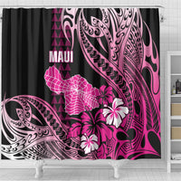 Hawaii Maui Upena Kiloi Shower Curtain Kakau Tribal Pattern Pink Version LT05 - Polynesian Pride