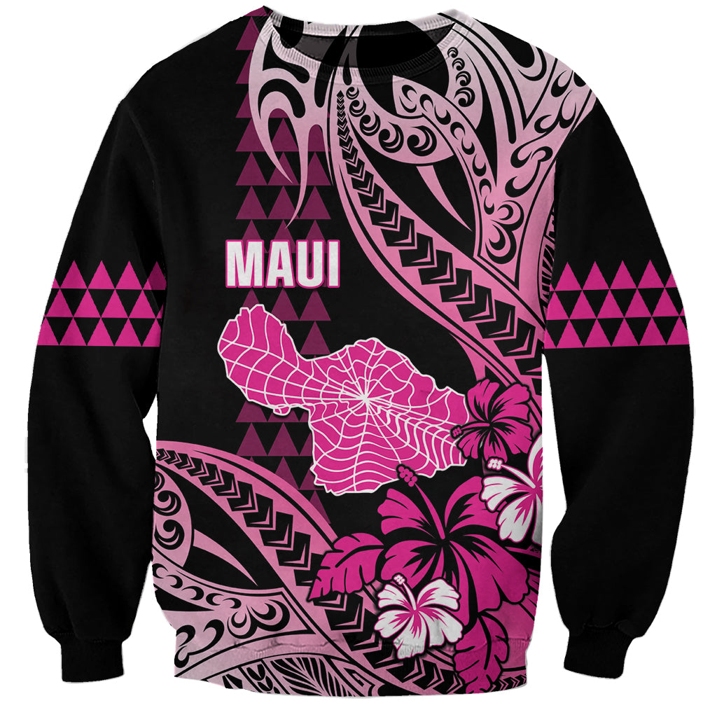 Hawaii Maui Upena Kiloi Sweatshirt Kakau Tribal Pattern Pink Version LT05 Unisex Pink - Polynesian Pride