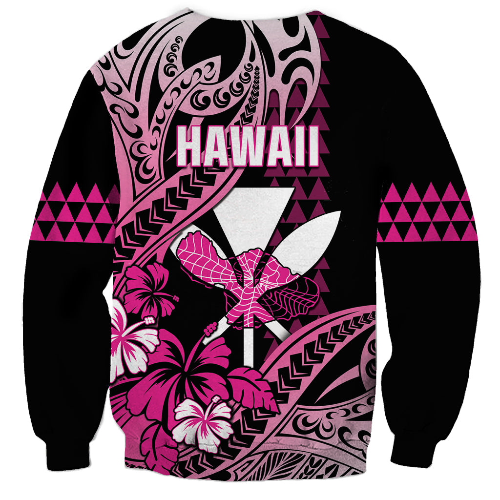 Hawaii Maui Upena Kiloi Sweatshirt Kakau Tribal Pattern Pink Version LT05 - Polynesian Pride