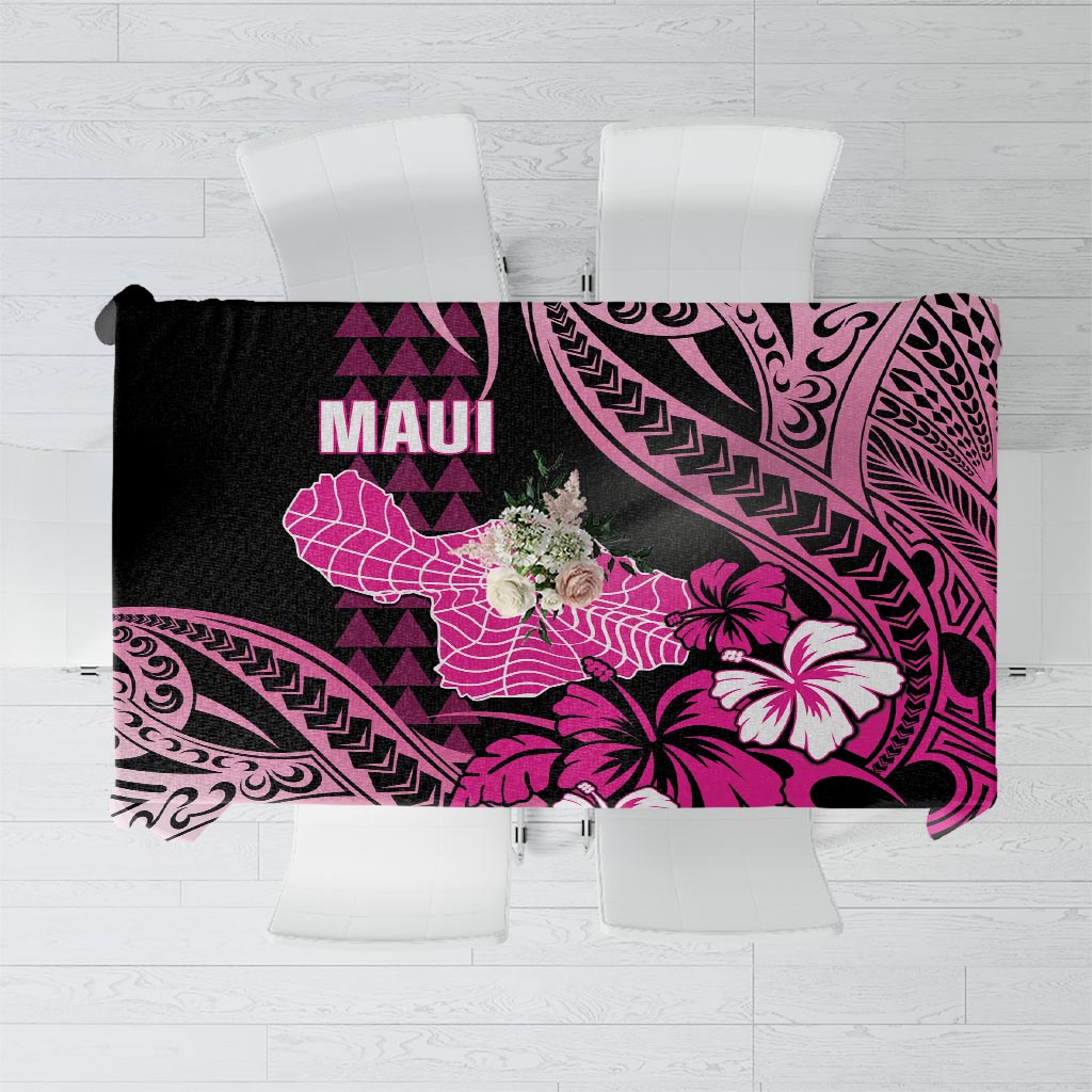 Hawaii Maui Upena Kiloi Tablecloth Kakau Tribal Pattern Pink Version LT05 Pink - Polynesian Pride