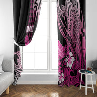 Hawaii Maui Upena Kiloi Window Curtain Kakau Tribal Pattern Pink Version LT05 - Polynesian Pride