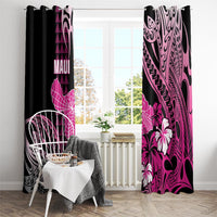 Hawaii Maui Upena Kiloi Window Curtain Kakau Tribal Pattern Pink Version LT05 - Polynesian Pride