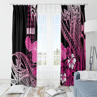 Hawaii Maui Upena Kiloi Window Curtain Kakau Tribal Pattern Pink Version LT05 - Polynesian Pride