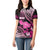 Hawaii Maui Upena Kiloi Women Polo Shirt Kakau Tribal Pattern Pink Version