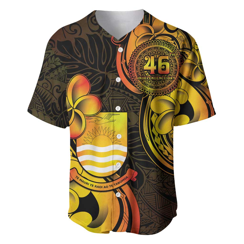 Personalised Kiribati Independence Day Baseball Jersey 46th Anniversary LT05 Yellow - Polynesian Pride