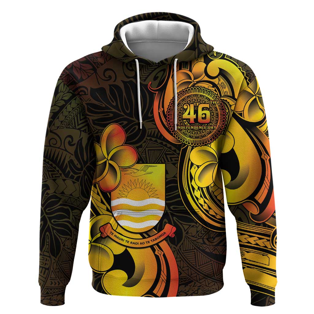Personalised Kiribati Independence Day Hoodie 46th Anniversary LT05 Pullover Hoodie Yellow - Polynesian Pride
