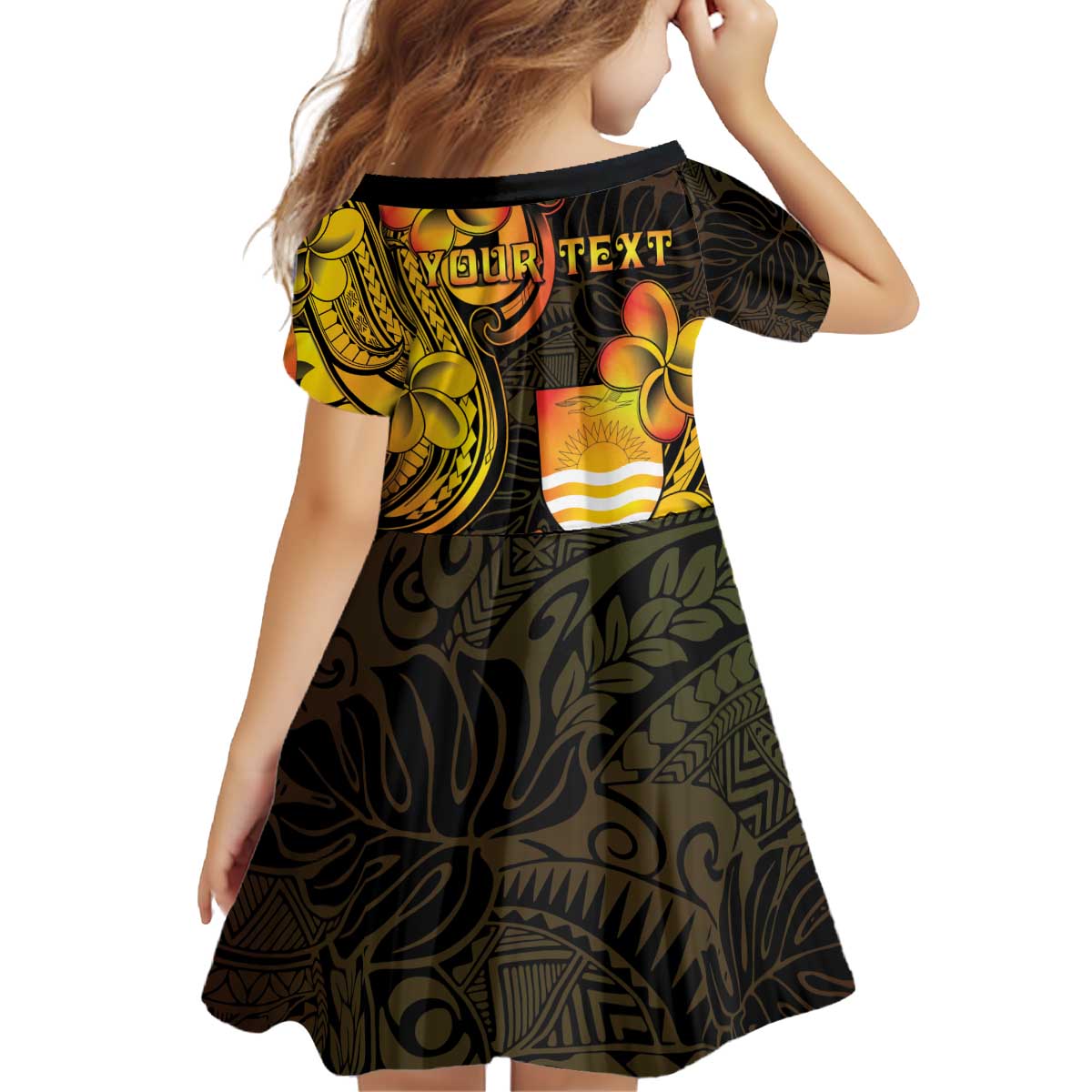 Personalised Kiribati Independence Day Kid Short Sleeve Dress 46th Anniversary LT05 - Polynesian Pride