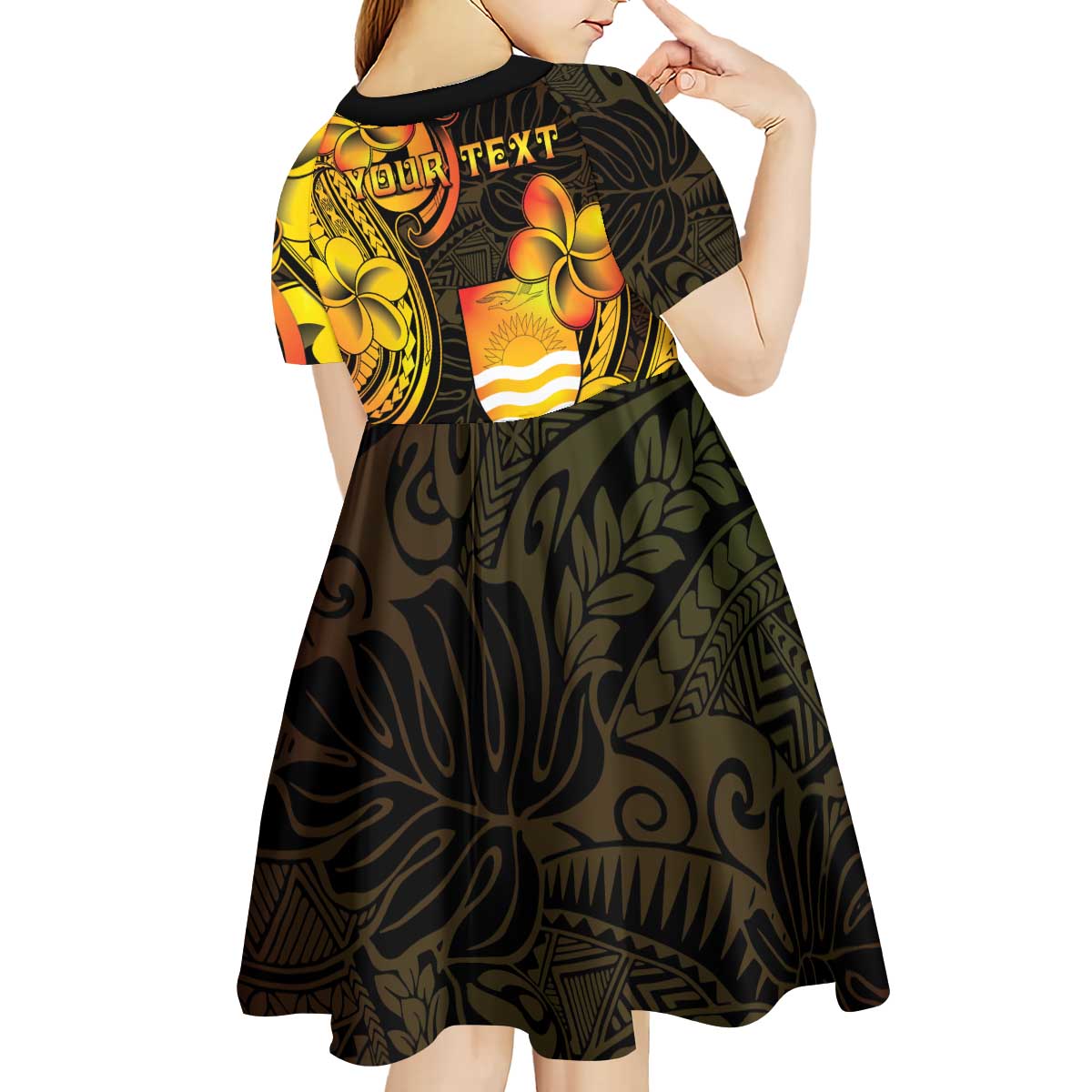 Personalised Kiribati Independence Day Kid Short Sleeve Dress 46th Anniversary LT05 - Polynesian Pride