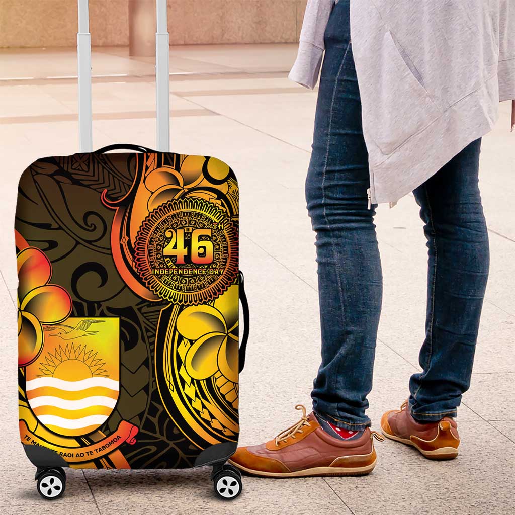 Personalised Kiribati Independence Day Luggage Cover 46th Anniversary LT05 Yellow - Polynesian Pride