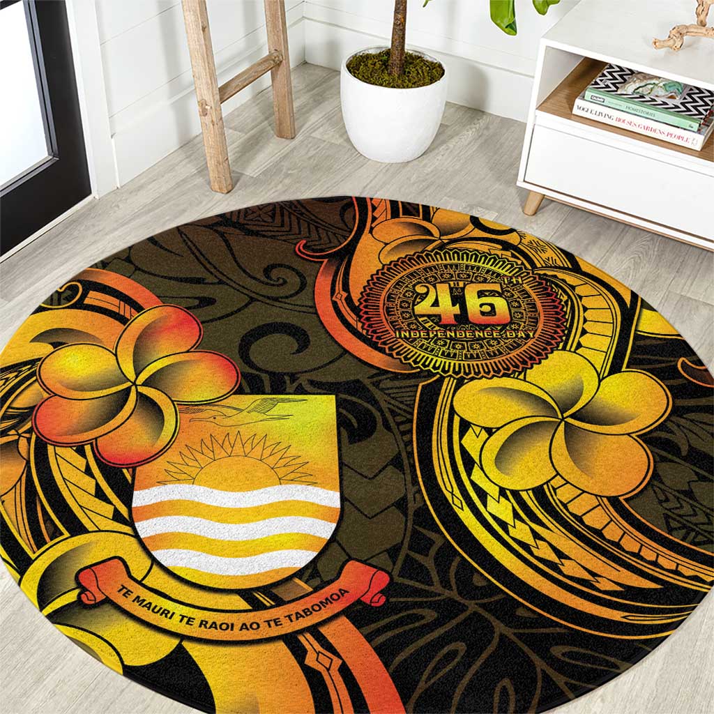 Personalised Kiribati Independence Day Round Carpet 46th Anniversary LT05 Yellow - Polynesian Pride