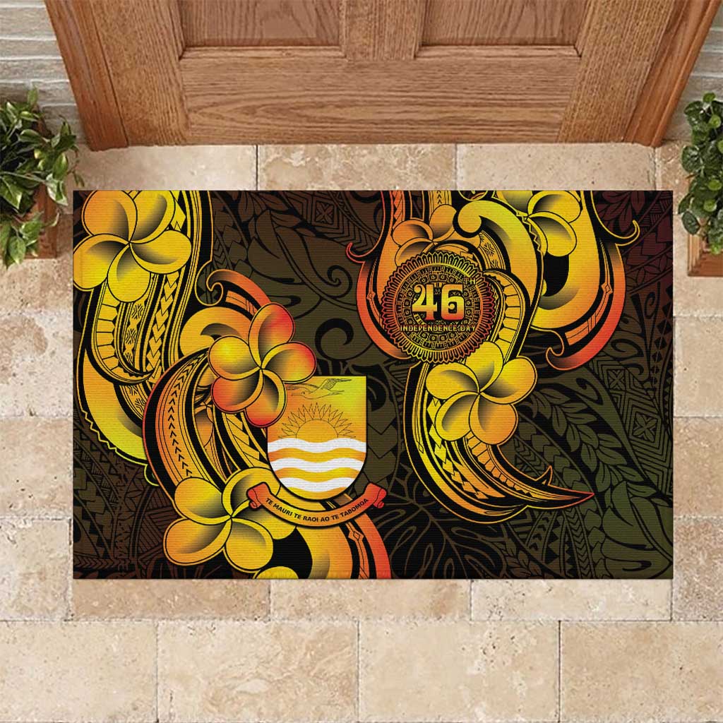 Personalised Kiribati Independence Day Rubber Doormat 46th Anniversary LT05 Yellow - Polynesian Pride