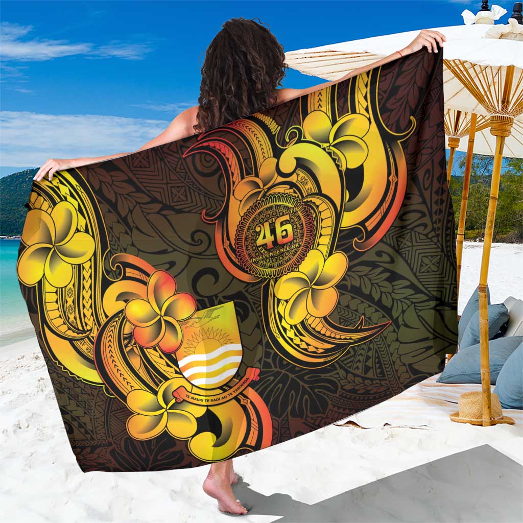 Personalised Kiribati Independence Day Sarong 46th Anniversary LT05 One Size 44 x 66 inches Yellow - Polynesian Pride