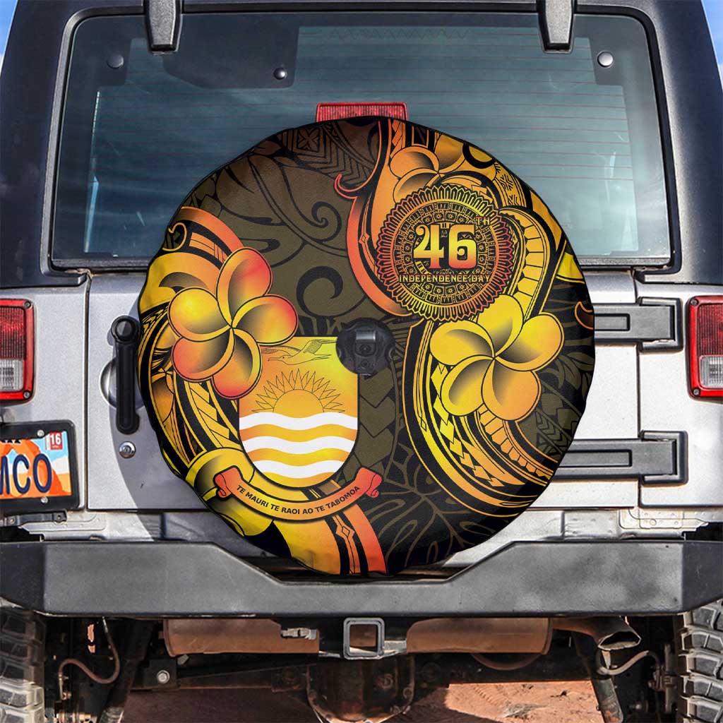 Personalised Kiribati Independence Day Spare Tire Cover 46th Anniversary LT05 Yellow - Polynesian Pride