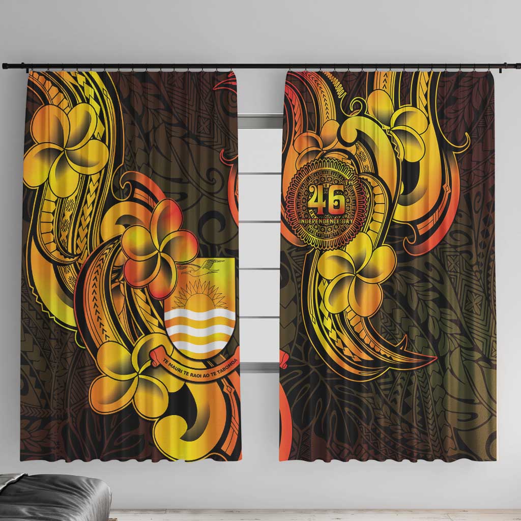 Personalised Kiribati Independence Day Window Curtain 46th Anniversary LT05 With Hooks Yellow - Polynesian Pride