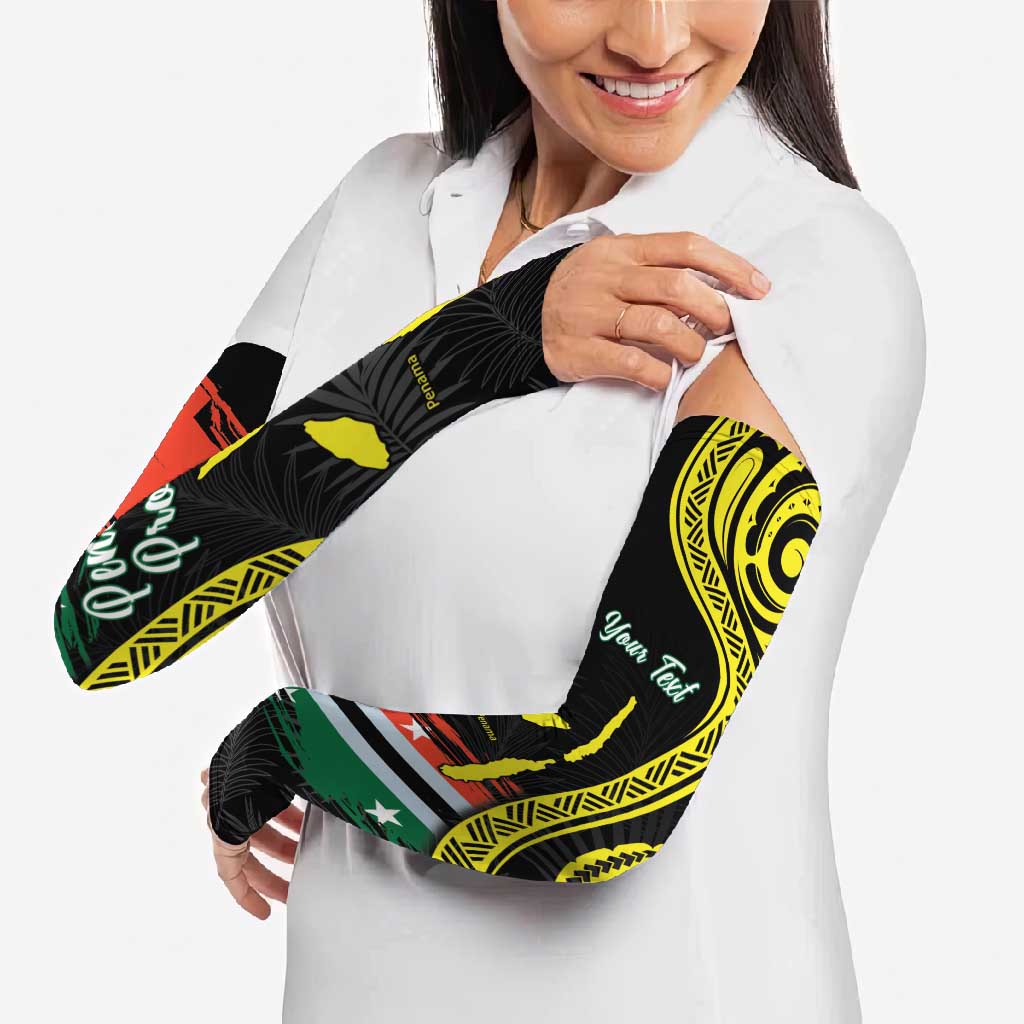 Vanuatu Penama Day Arm Sleeves Grunge Flag Style LT05 - Polynesian Pride