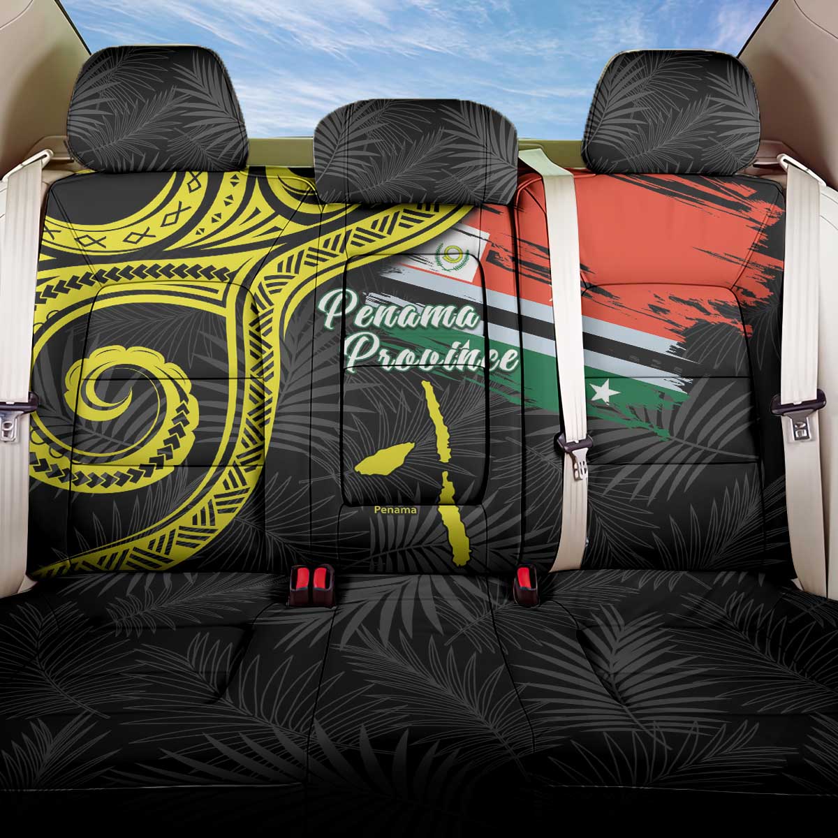 Vanuatu Penama Day Back Car Seat Cover Grunge Flag Style LT05 One Size Black - Polynesian Pride
