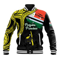 Personalised Vanuatu Penama Day Baseball Jacket Grunge Flag Style LT05 Unisex Black - Polynesian Pride