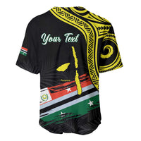 Personalised Vanuatu Penama Day Baseball Jersey Grunge Flag Style LT05 - Polynesian Pride