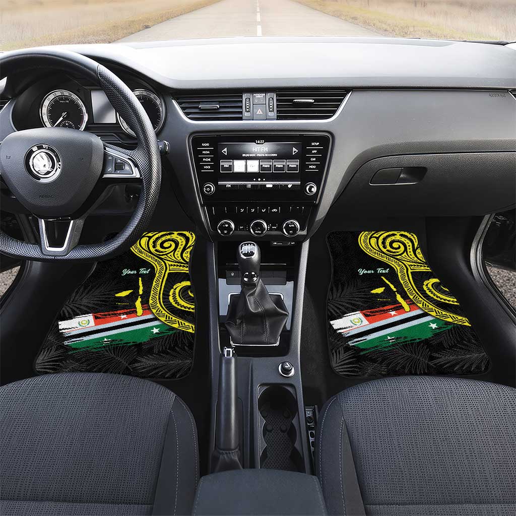 Vanuatu Penama Day Car Mats Grunge Flag Style LT05 Set 2pcs - Front Black - Polynesian Pride