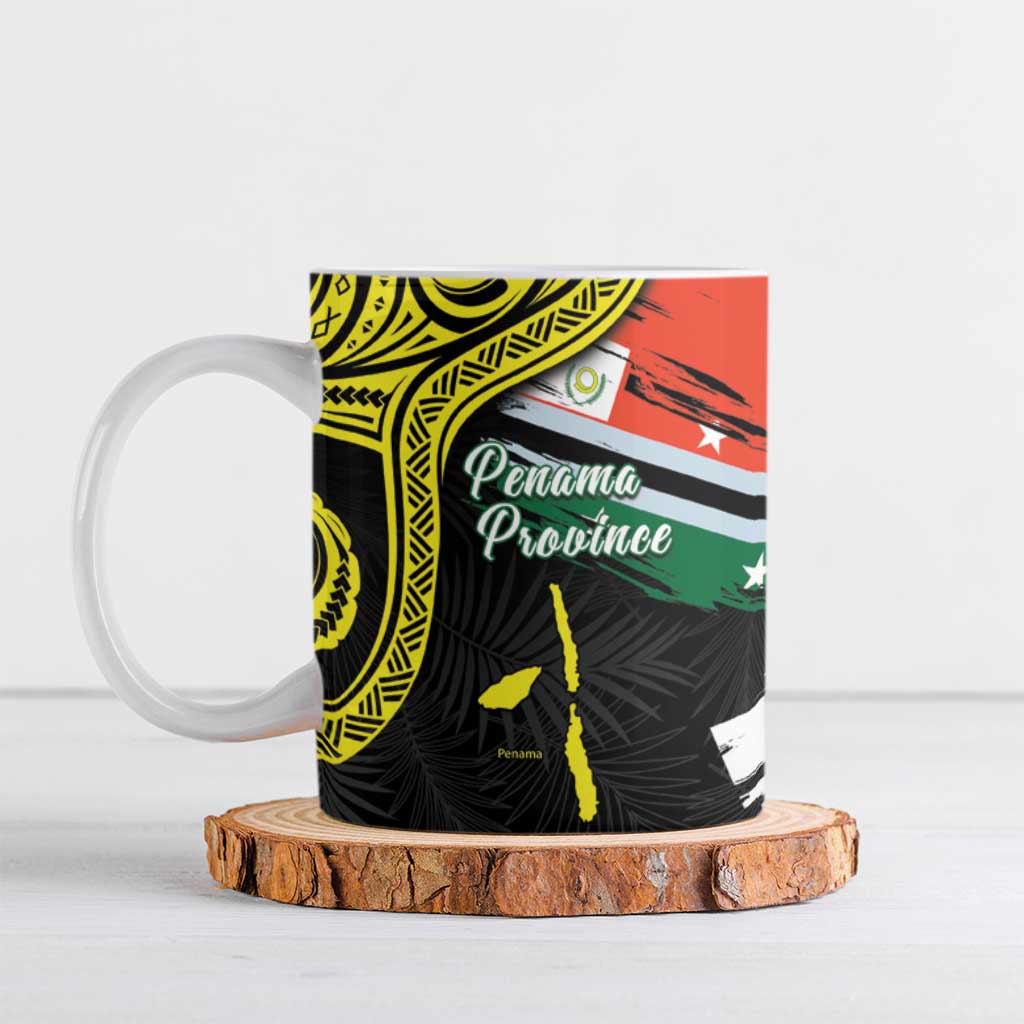 Personalised Vanuatu Penama Day Ceramic Mug Grunge Flag Style LT05 Black - Polynesian Pride