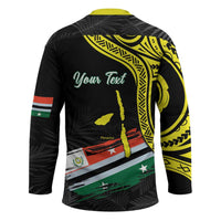 Personalised Vanuatu Penama Day Hockey Jersey Grunge Flag Style LT05 - Polynesian Pride