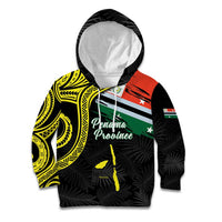 Personalised Vanuatu Penama Day Kid Hoodie Grunge Flag Style LT05 Hoodie Black - Polynesian Pride