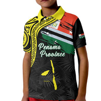 Personalised Vanuatu Penama Day Kid Polo Shirt Grunge Flag Style LT05 Kid Black - Polynesian Pride