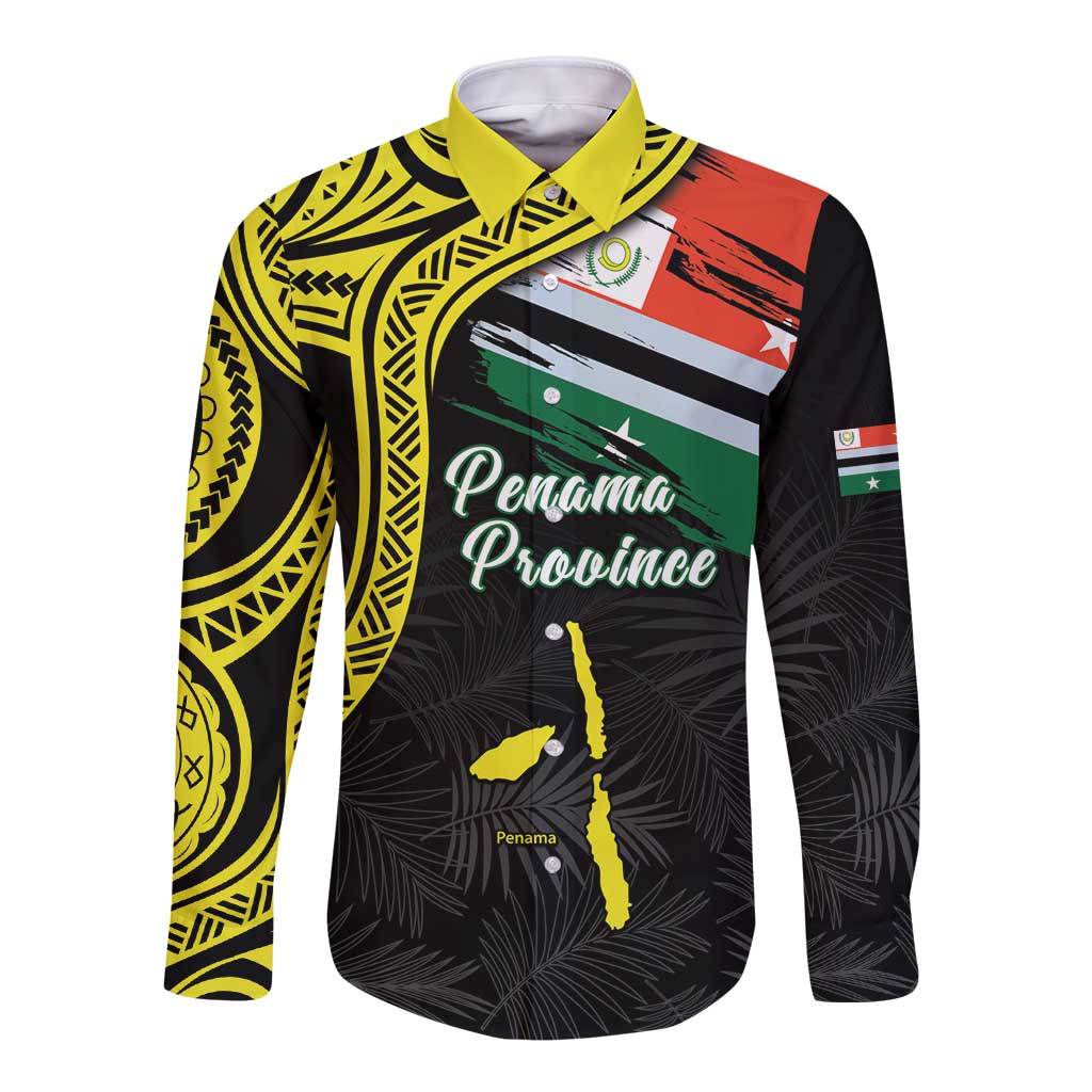 Personalised Vanuatu Penama Day Long Sleeve Button Shirt Grunge Flag Style LT05 Unisex Black - Polynesian Pride