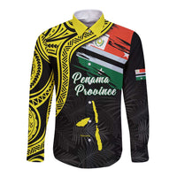 Personalised Vanuatu Penama Day Long Sleeve Button Shirt Grunge Flag Style LT05 Unisex Black - Polynesian Pride