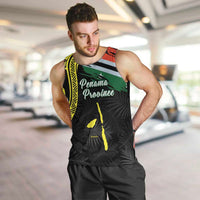 Personalised Vanuatu Penama Day Men Tank Top Grunge Flag Style LT05 Black - Polynesian Pride