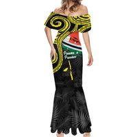 Personalised Vanuatu Penama Day Mermaid Dress Grunge Flag Style LT05 - Polynesian Pride